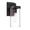 Hello Honey® Aria Matte Black Cylindrical Textured Water Glass & Metal Wall Mounted Outdoor Light